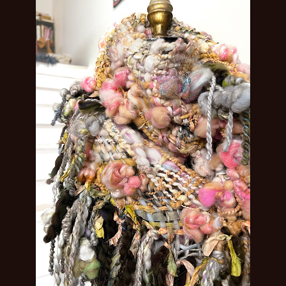 A day ending on the Nile / Woven Shawl / 82” X 35”