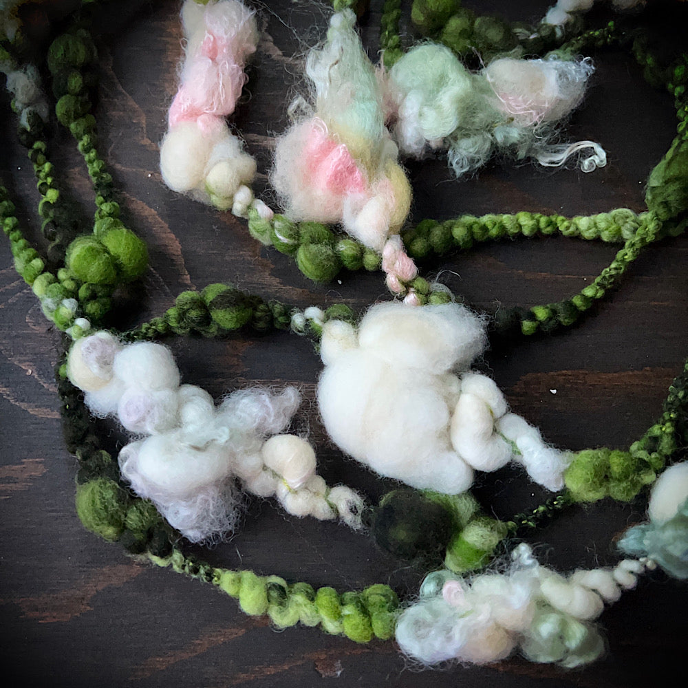 Lily’s of the valley art yarn for weaving