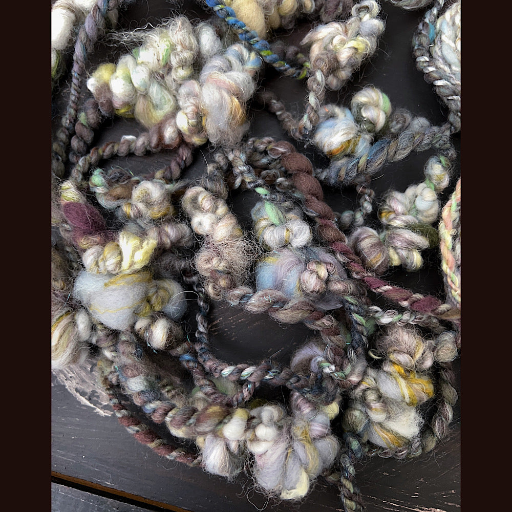 Art yarns duo for weaving and knitting 1.7 oz