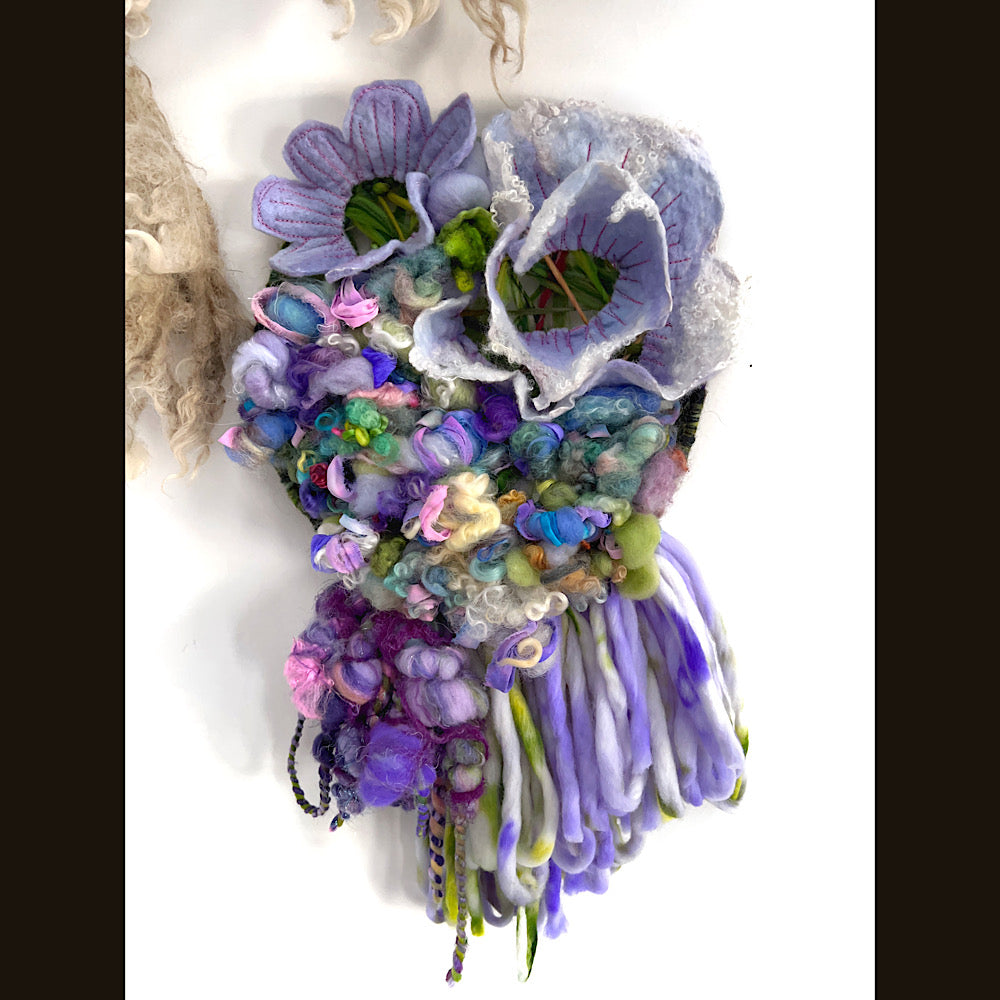 Floral woven tapestry wall decor 11” X 21”