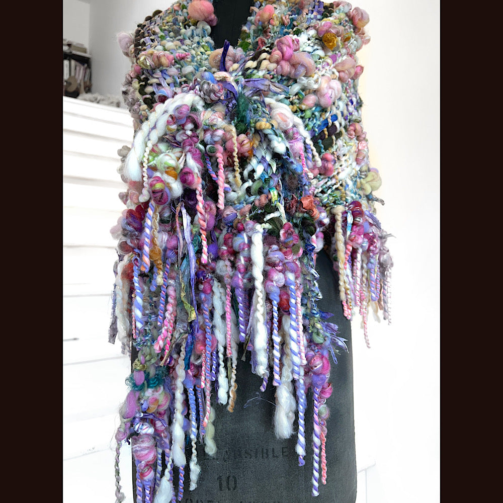 View from the shore / Woven Shawl / 82” X 35”