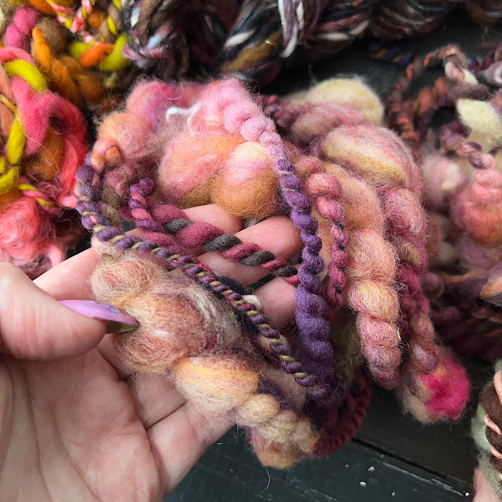Large lot of fall colors hand spun 12.3 oz