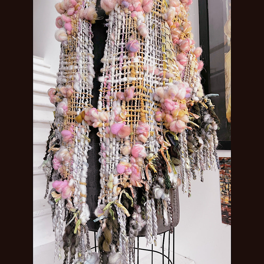 A day ending on the Nile / Woven Shawl / 82” X 35”