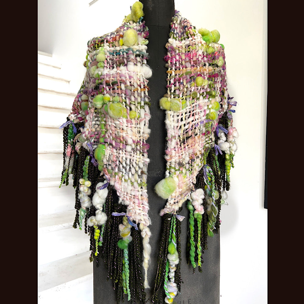 Fleur de mer (Sea Flower) / Woven Shawl / 54” X 30”