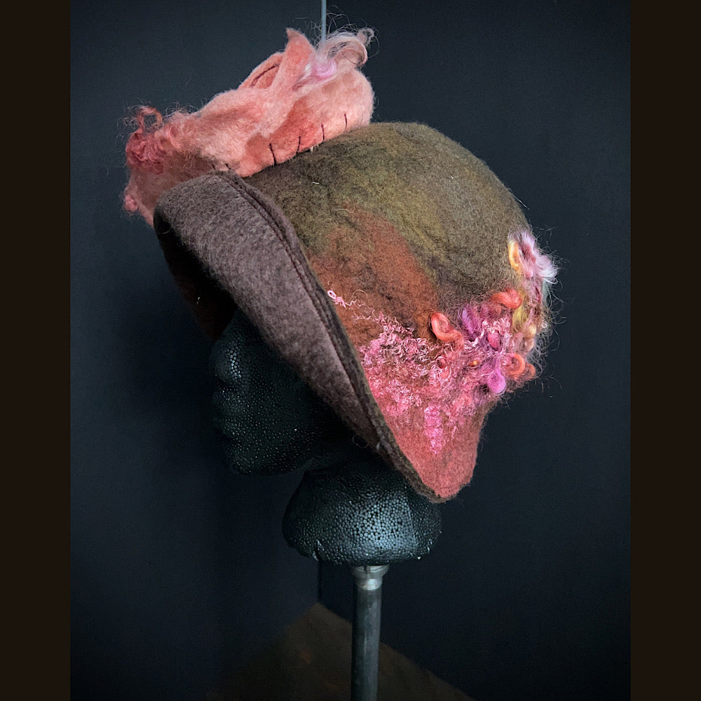 Felted flapper’s hat- 23.5”