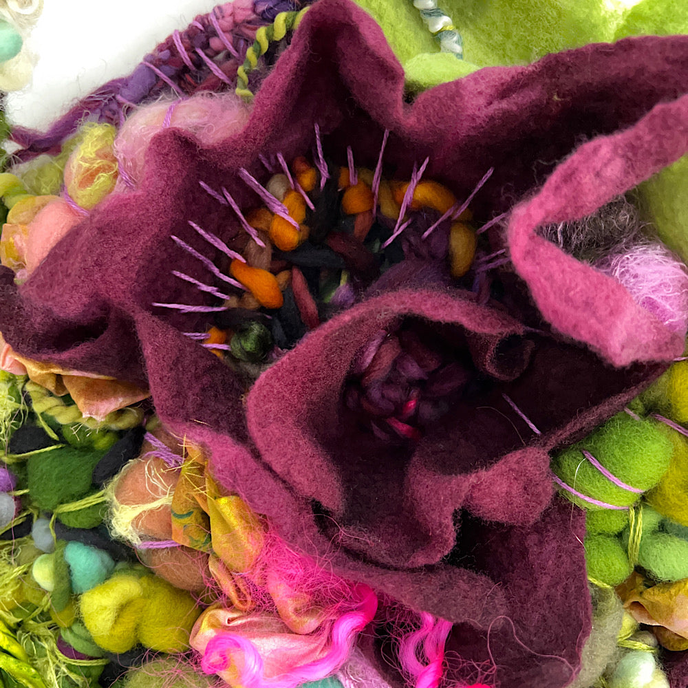 Floral woven tapestry wall decor