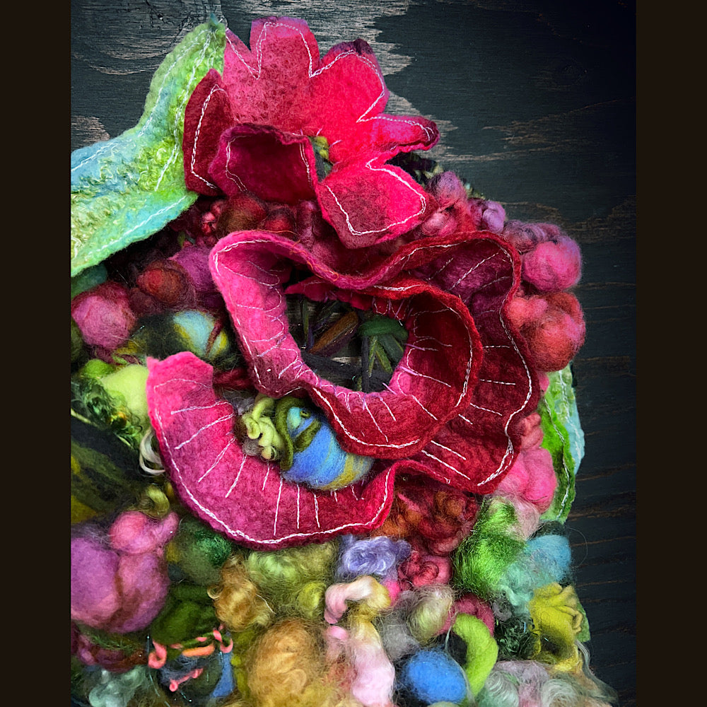 Floral woven tapestry wall decor 11” X 18”