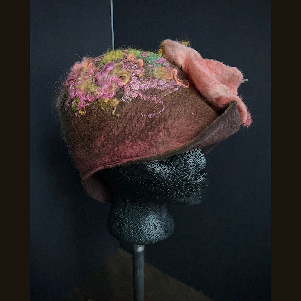 Felted flapper’s hat- 23.5”