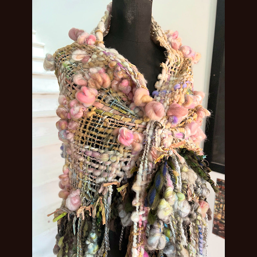 A day ending on the Nile / Woven Shawl / 82” X 35”