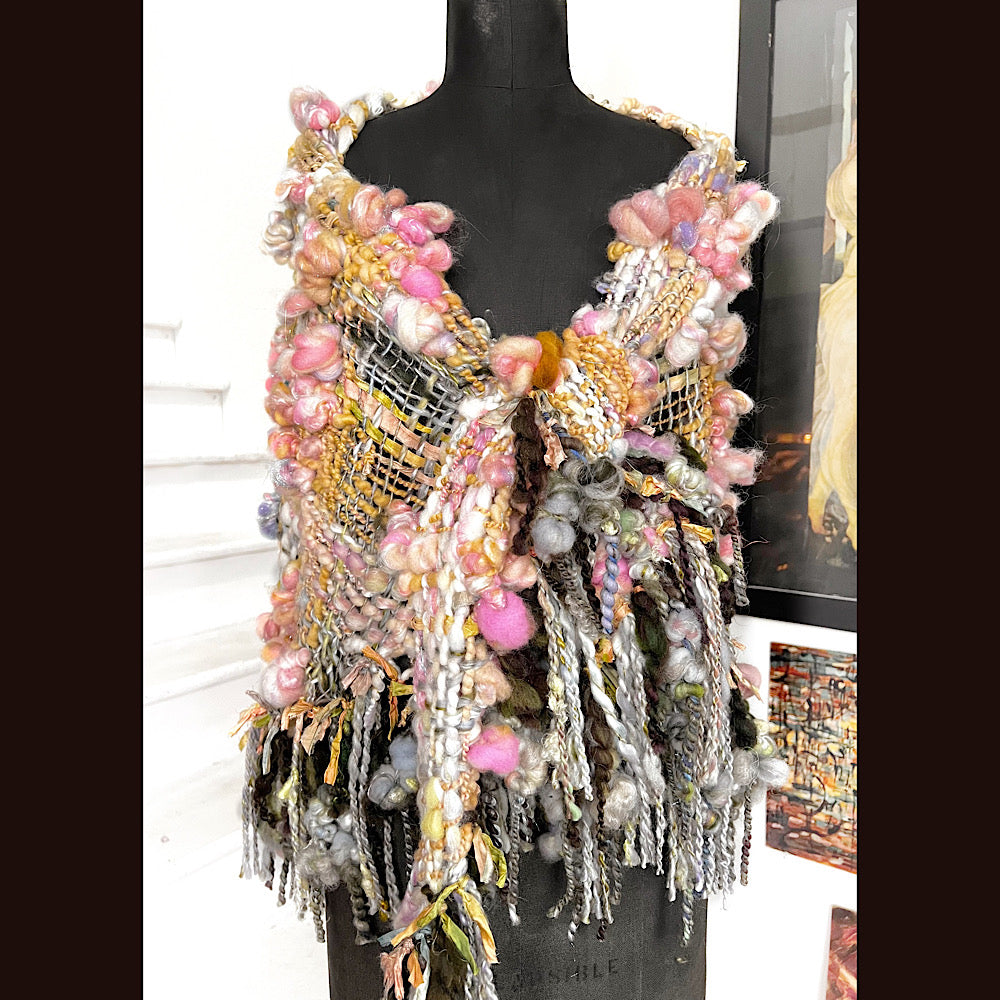 A day ending on the Nile / Woven Shawl / 82” X 35”