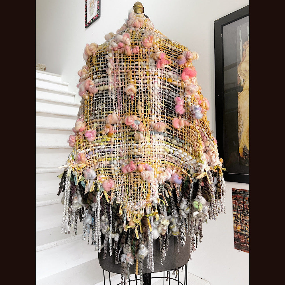 A day ending on the Nile / Woven Shawl / 82” X 35”