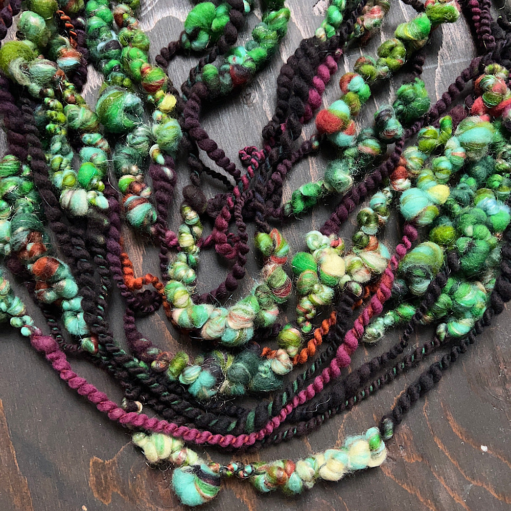 Woodland art yarn set for weaving