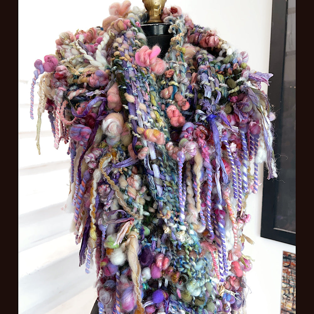 View from the shore / Woven Shawl / 82” X 35”