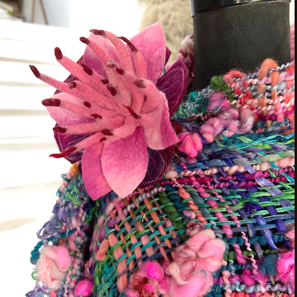 Large Felted anemone flower brooch