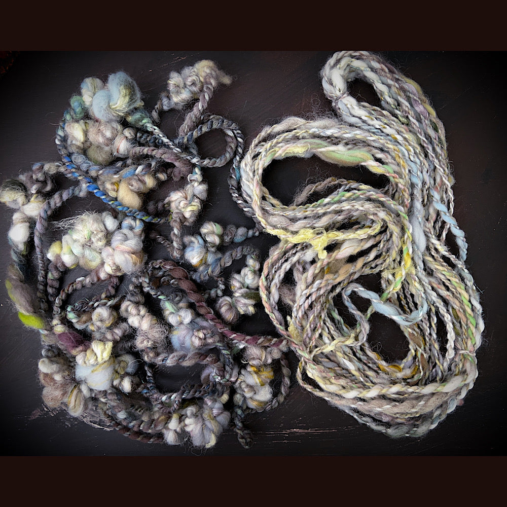 Art yarns duo for weaving and knitting 1.7 oz