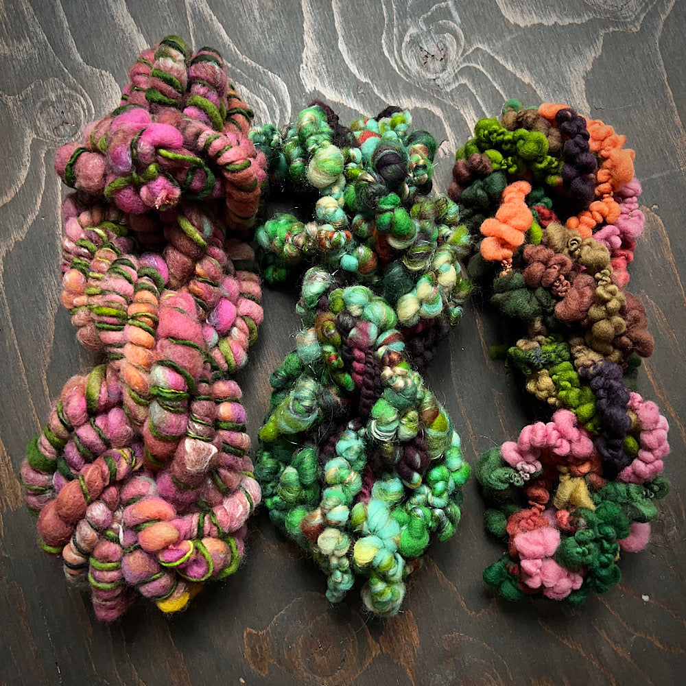 Woodland art yarn set for weaving