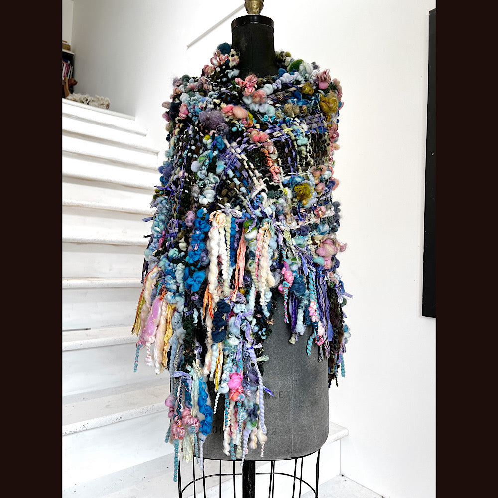 Underwater Shadows / Woven Shawl / 82” X 35”