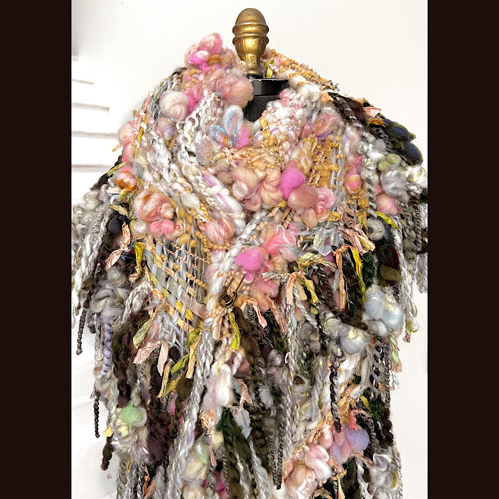 A day ending on the Nile / Woven Shawl / 82” X 35”