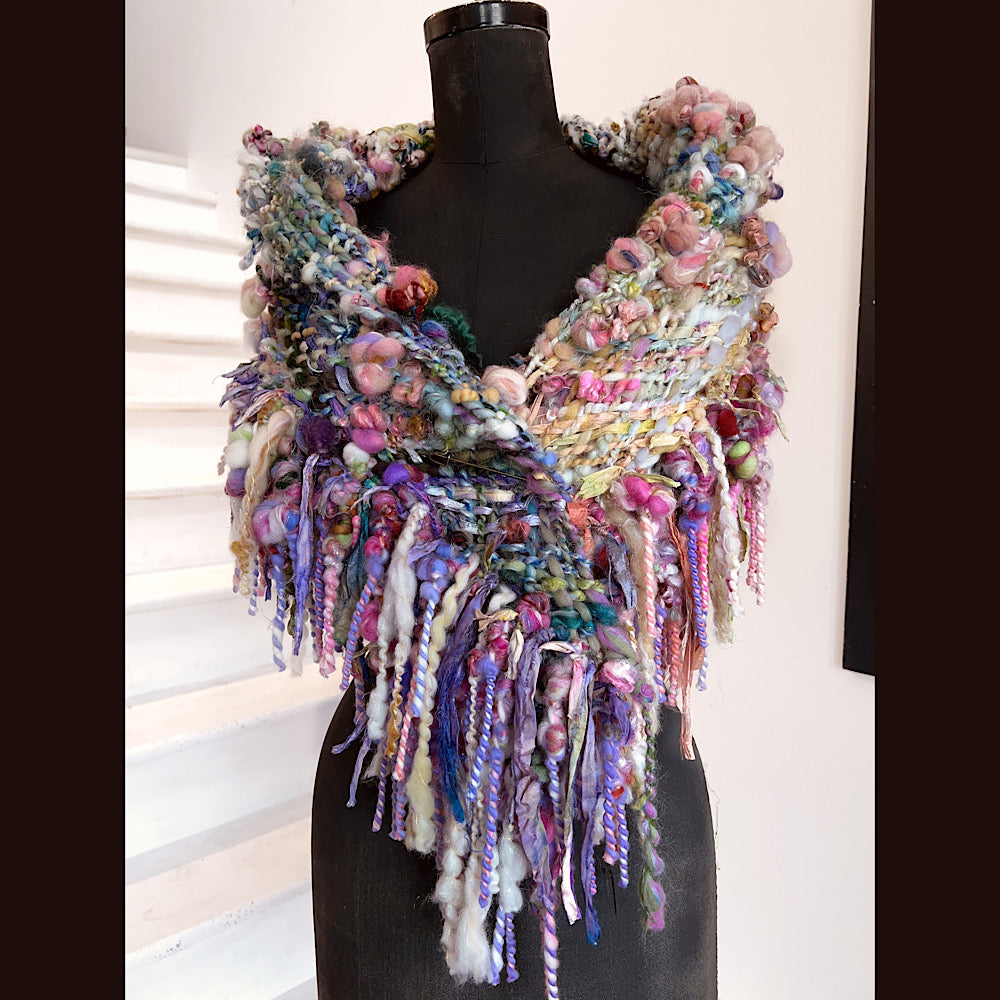 View from the shore / Woven Shawl / 82” X 35”