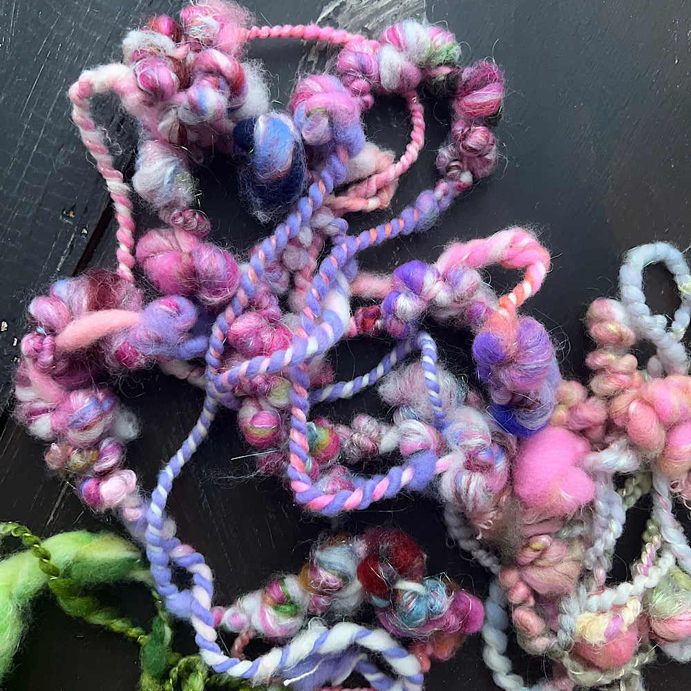 Assortment of art yarns for weaving and crafting