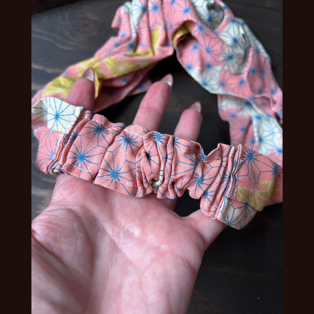 Recycled kimono headband size 23”