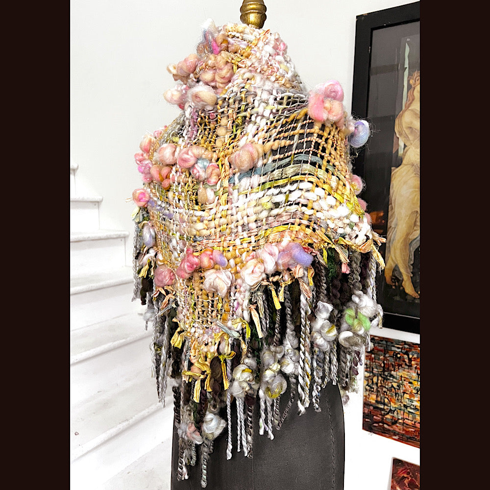 A day ending on the Nile / Woven Shawl / 82” X 35”