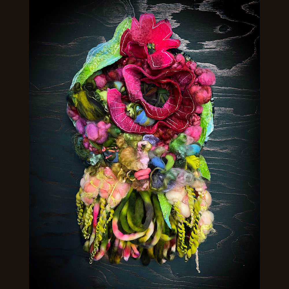 Floral woven tapestry wall decor 11” X 18”