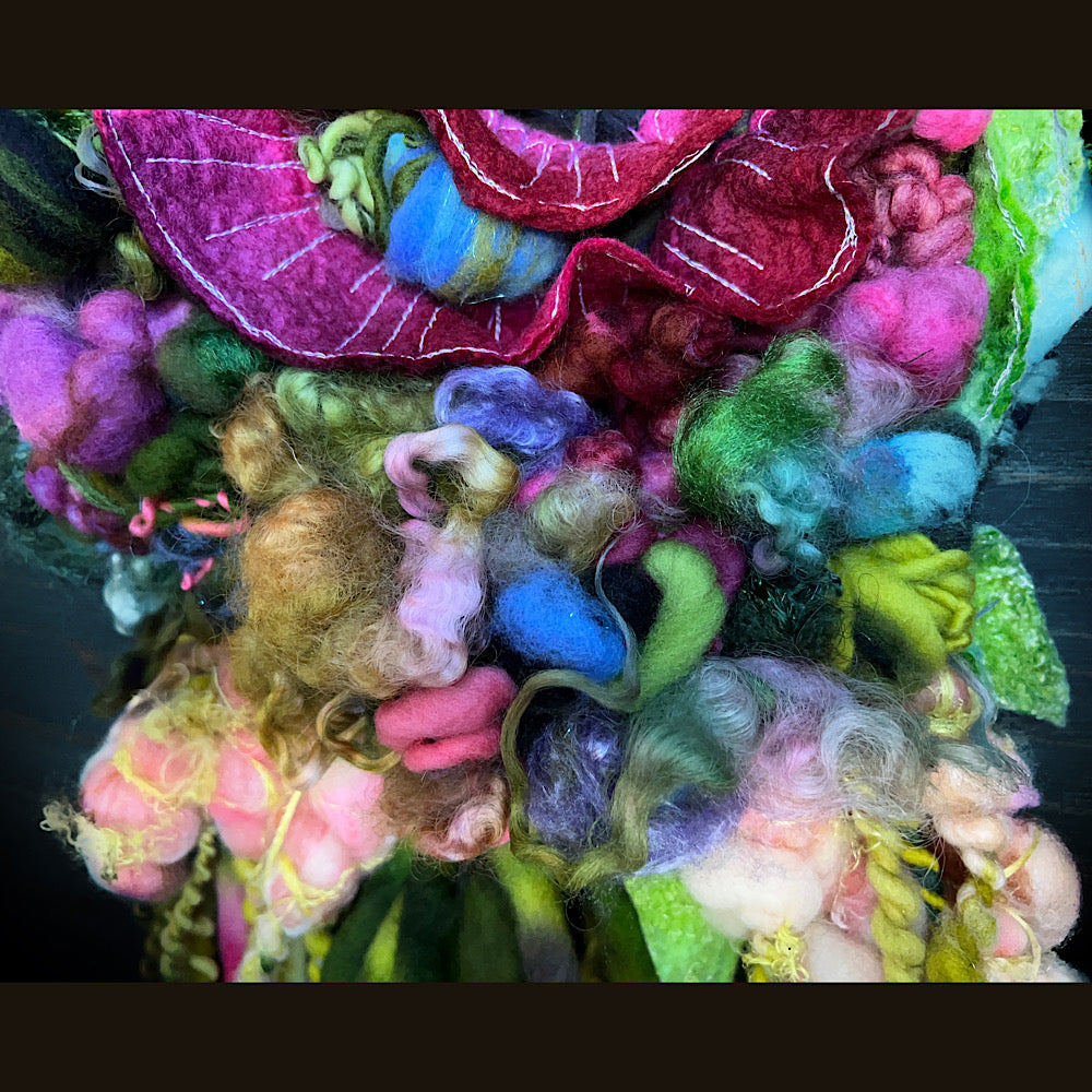 Floral woven tapestry wall decor 11” X 18”