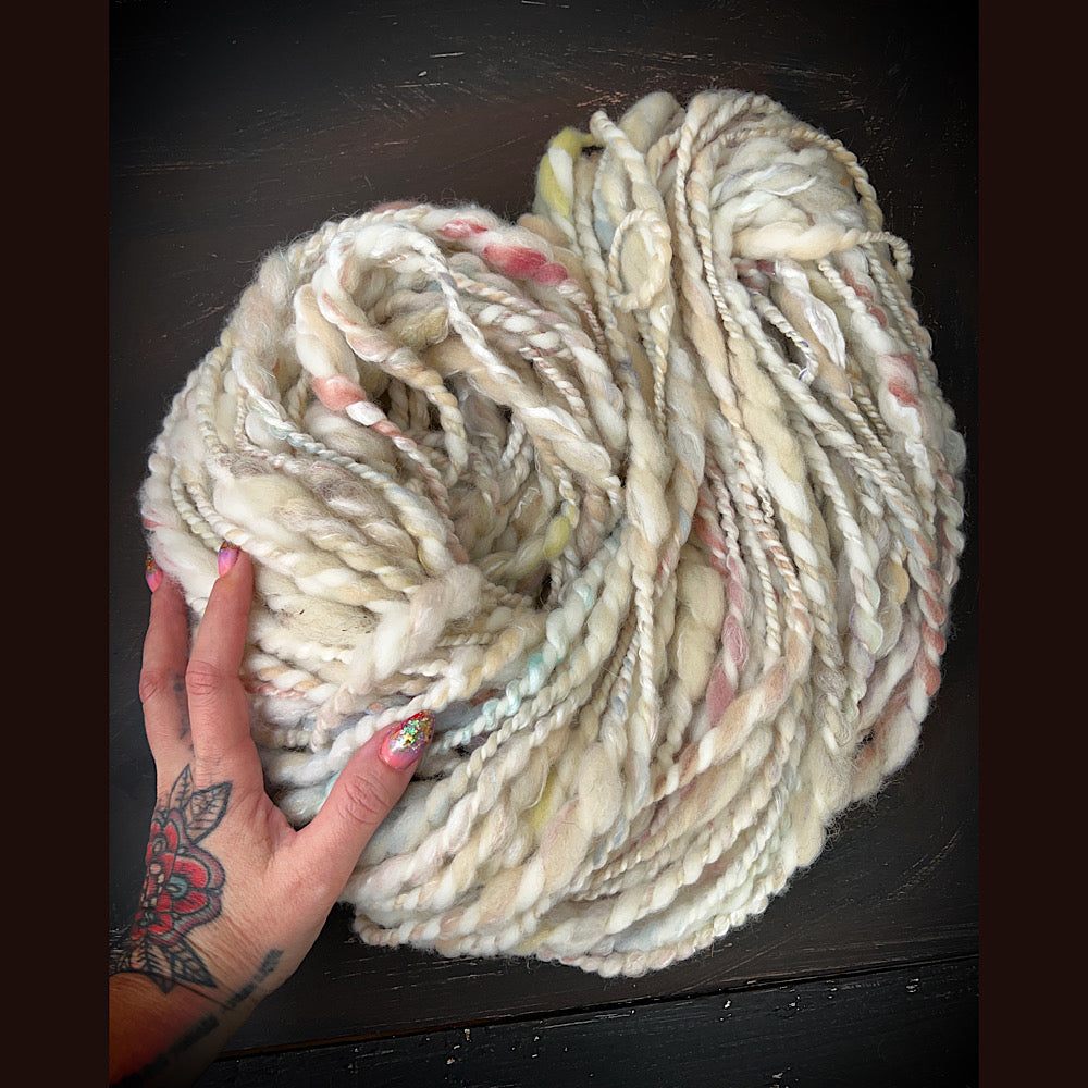 Large skein/ Art yarn for weaving and knitting 5.8 oz