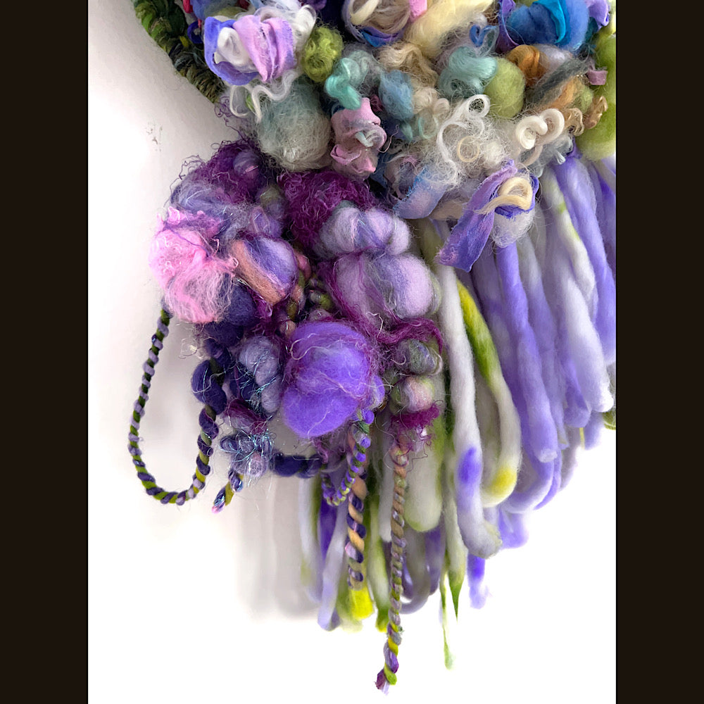 Floral woven tapestry wall decor 11” X 21”