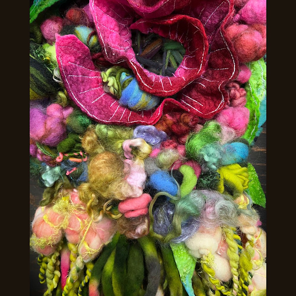 Floral woven tapestry wall decor 11” X 18”