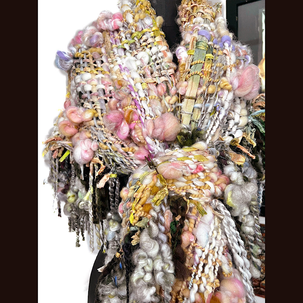 A day ending on the Nile / Woven Shawl / 82” X 35”