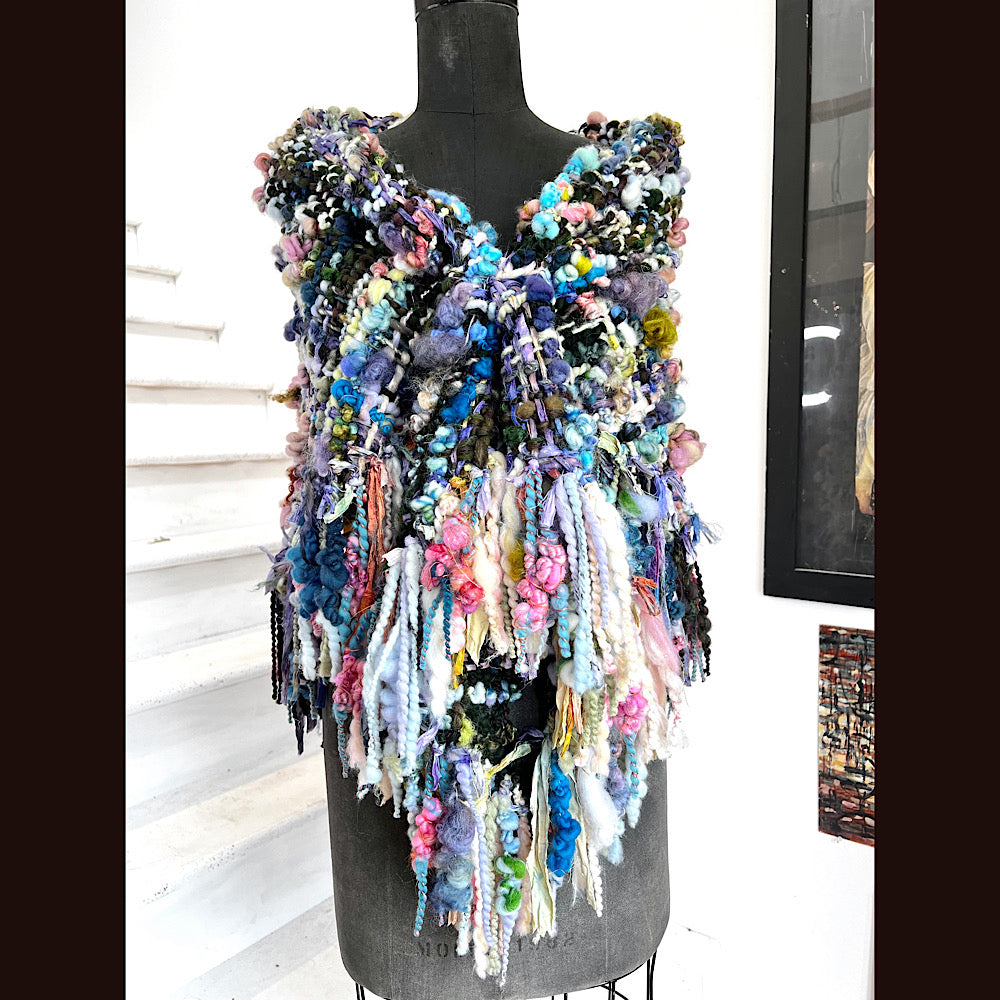 Underwater Shadows / Woven Shawl / 82” X 35”