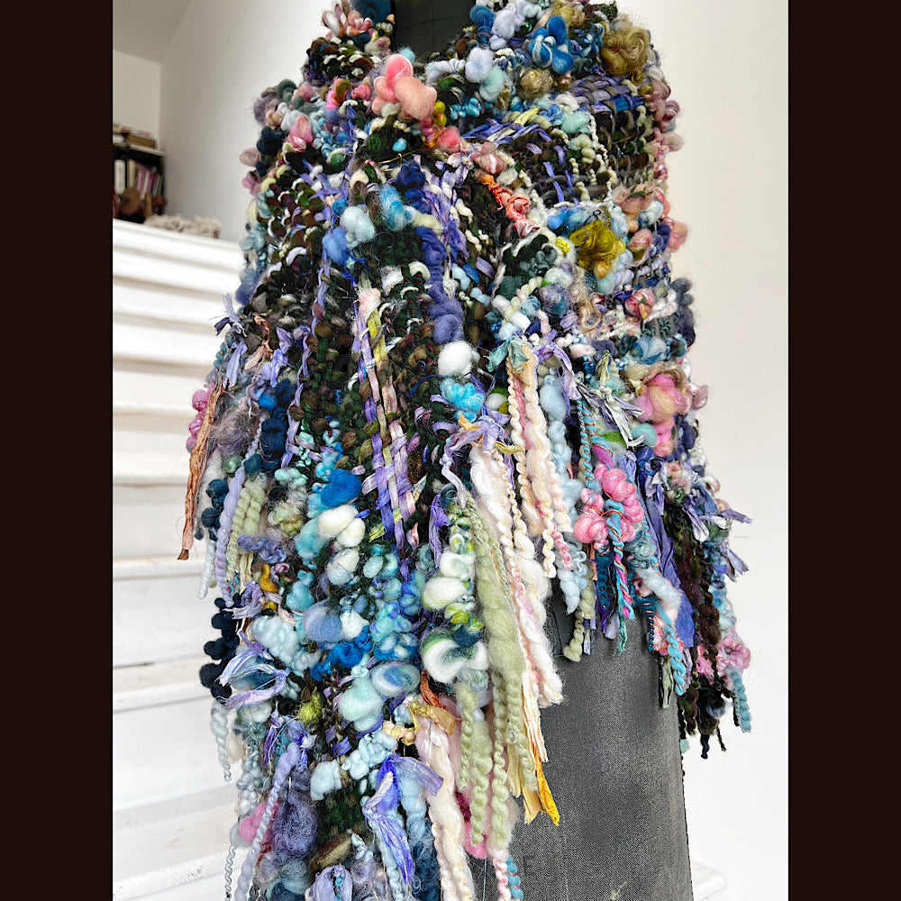 Underwater Shadows / Woven Shawl / 82” X 35”