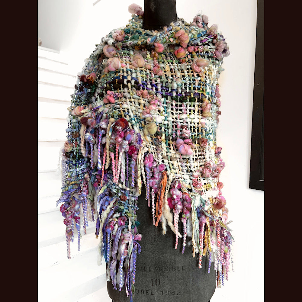 View from the shore / Woven Shawl / 82” X 35”