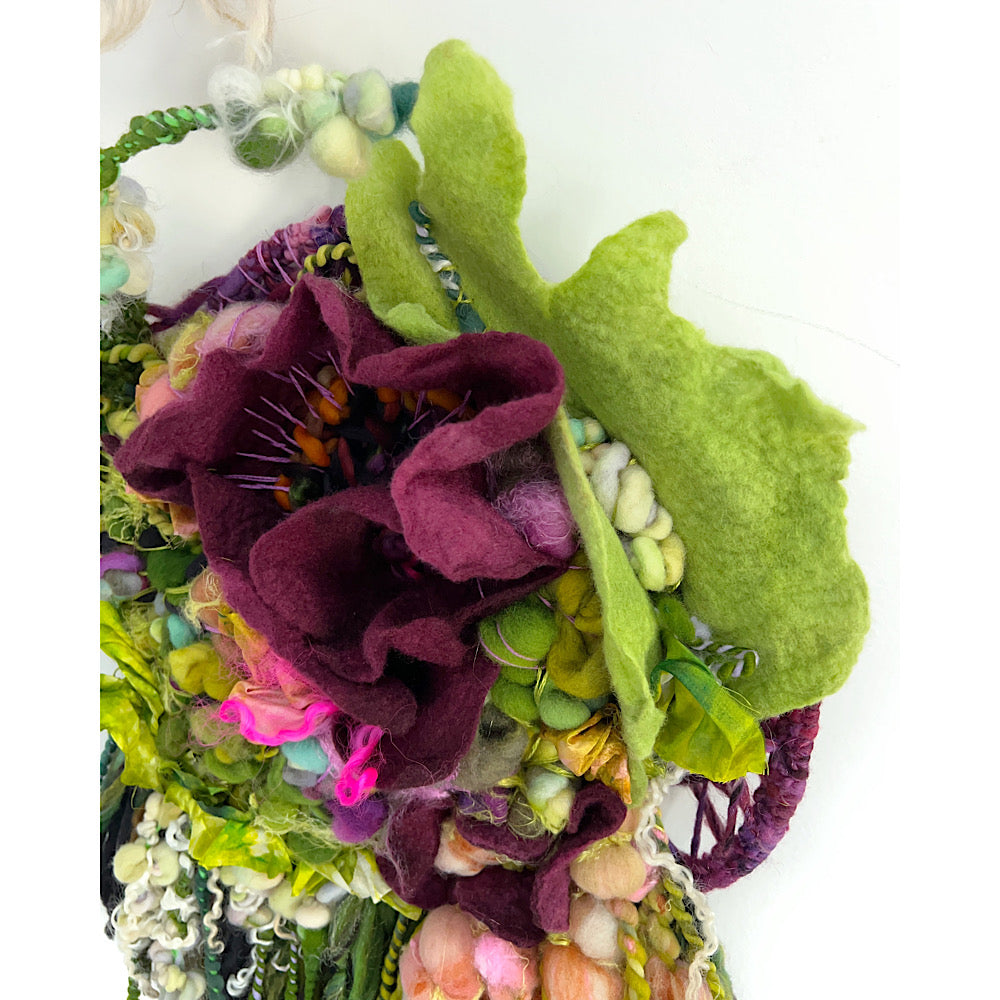 Floral woven tapestry wall decor