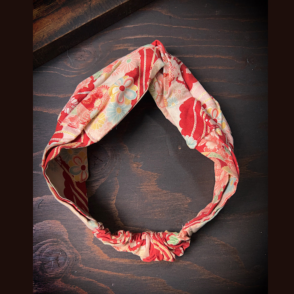 Recycled kimono headband size 22”