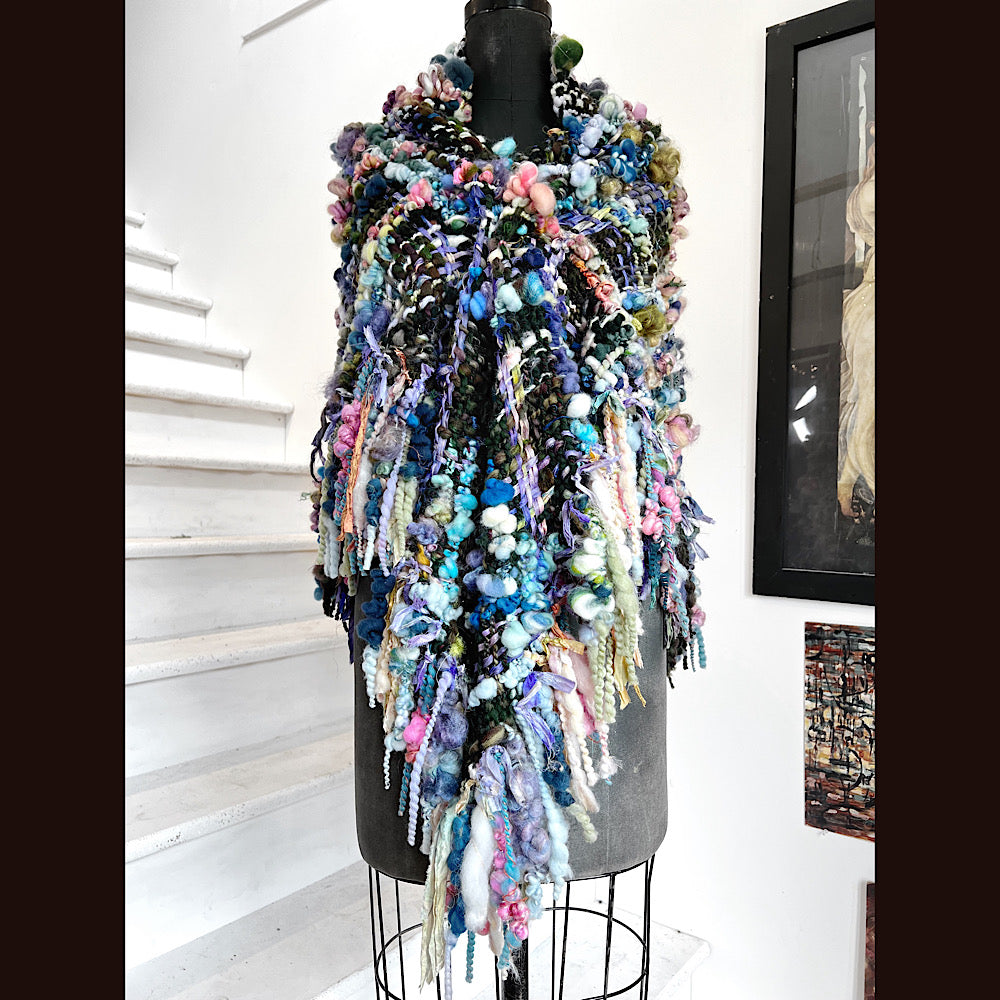 Underwater Shadows / Woven Shawl / 82” X 35”