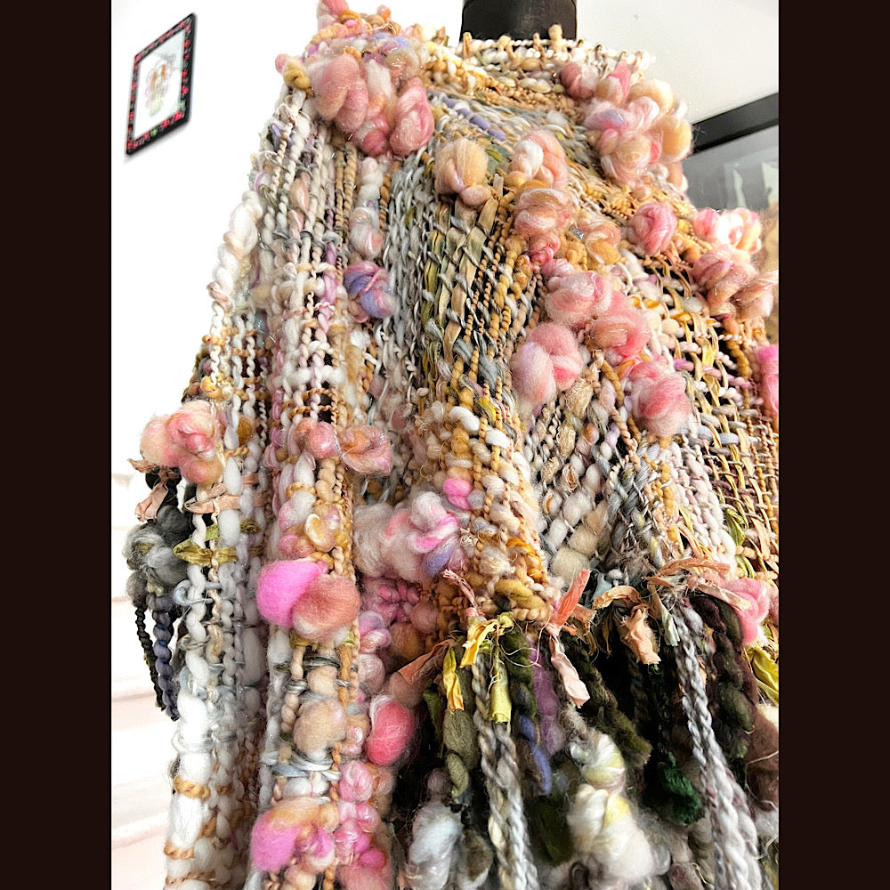 A day ending on the Nile / Woven Shawl / 82” X 35”