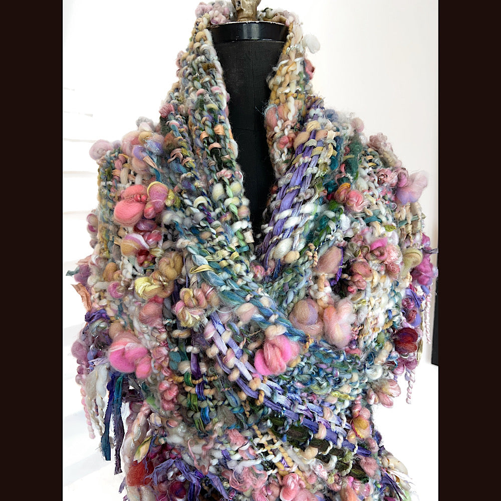 View from the shore / Woven Shawl / 82” X 35”