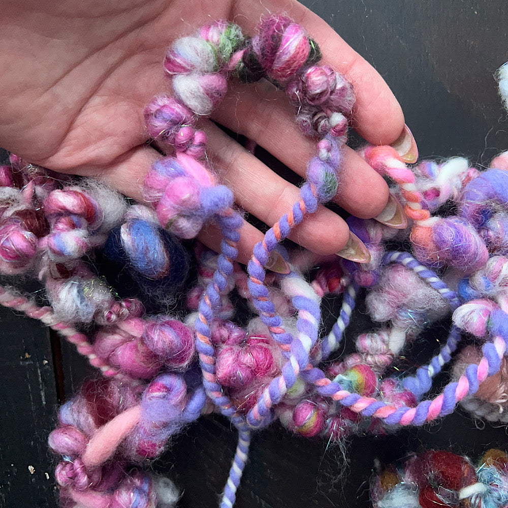 Assortment of art yarns for weaving and crafting