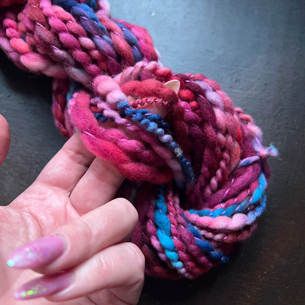 Spiral plied hand spun yarn 1.2 OZ