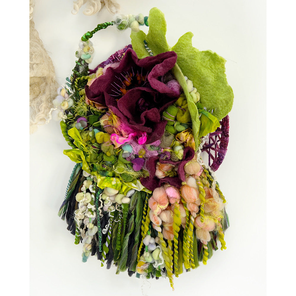 Floral woven tapestry wall decor