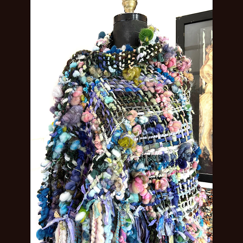 Underwater Shadows / Woven Shawl / 82” X 35”