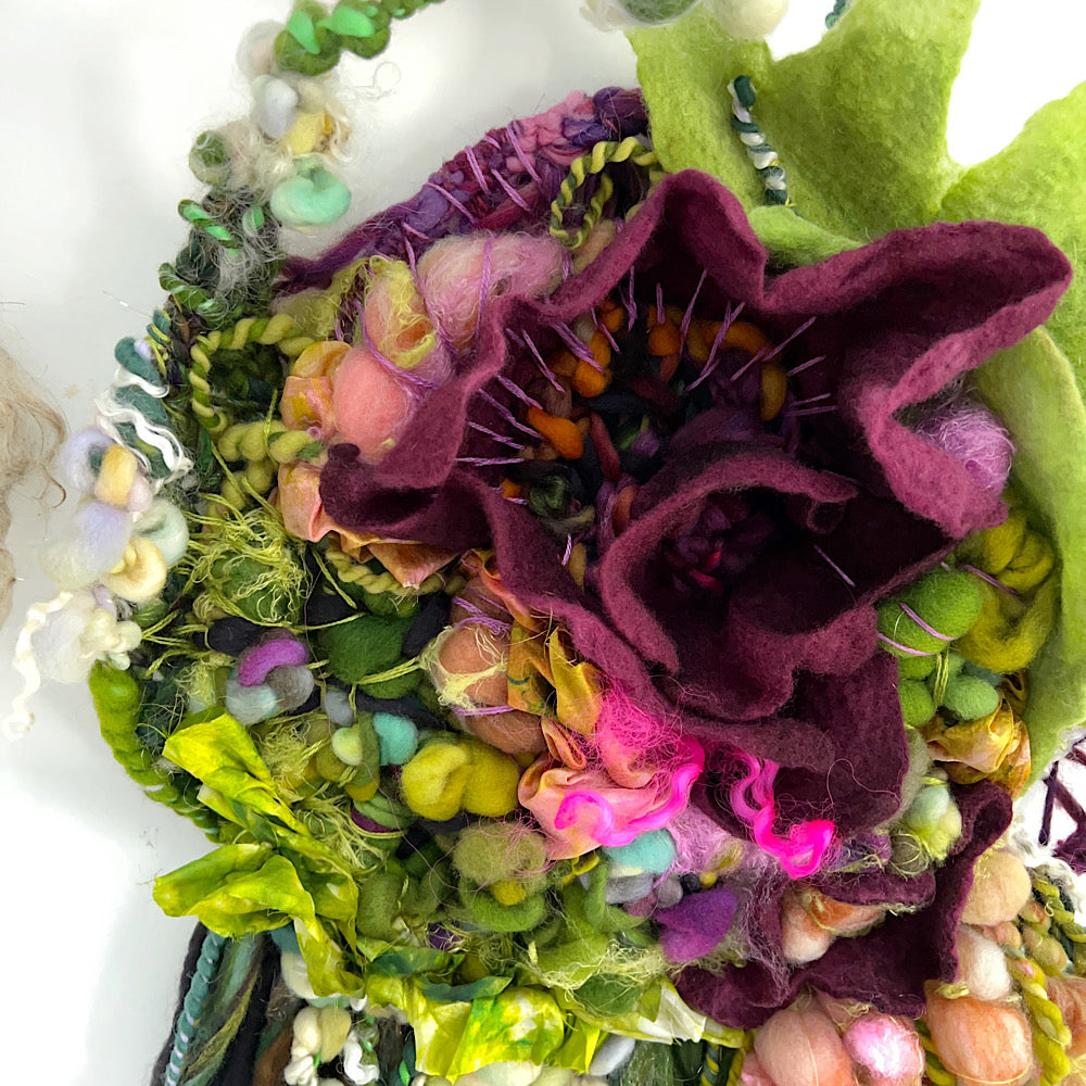 Floral woven tapestry wall decor