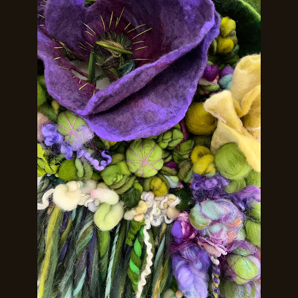 Floral woven tapestry wall decor 11” X 18”