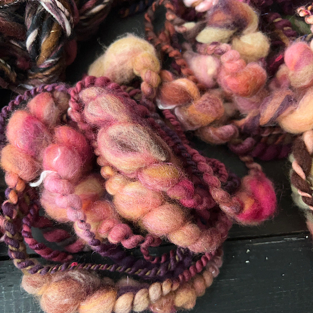 Large lot of fall colors hand spun 12.3 oz