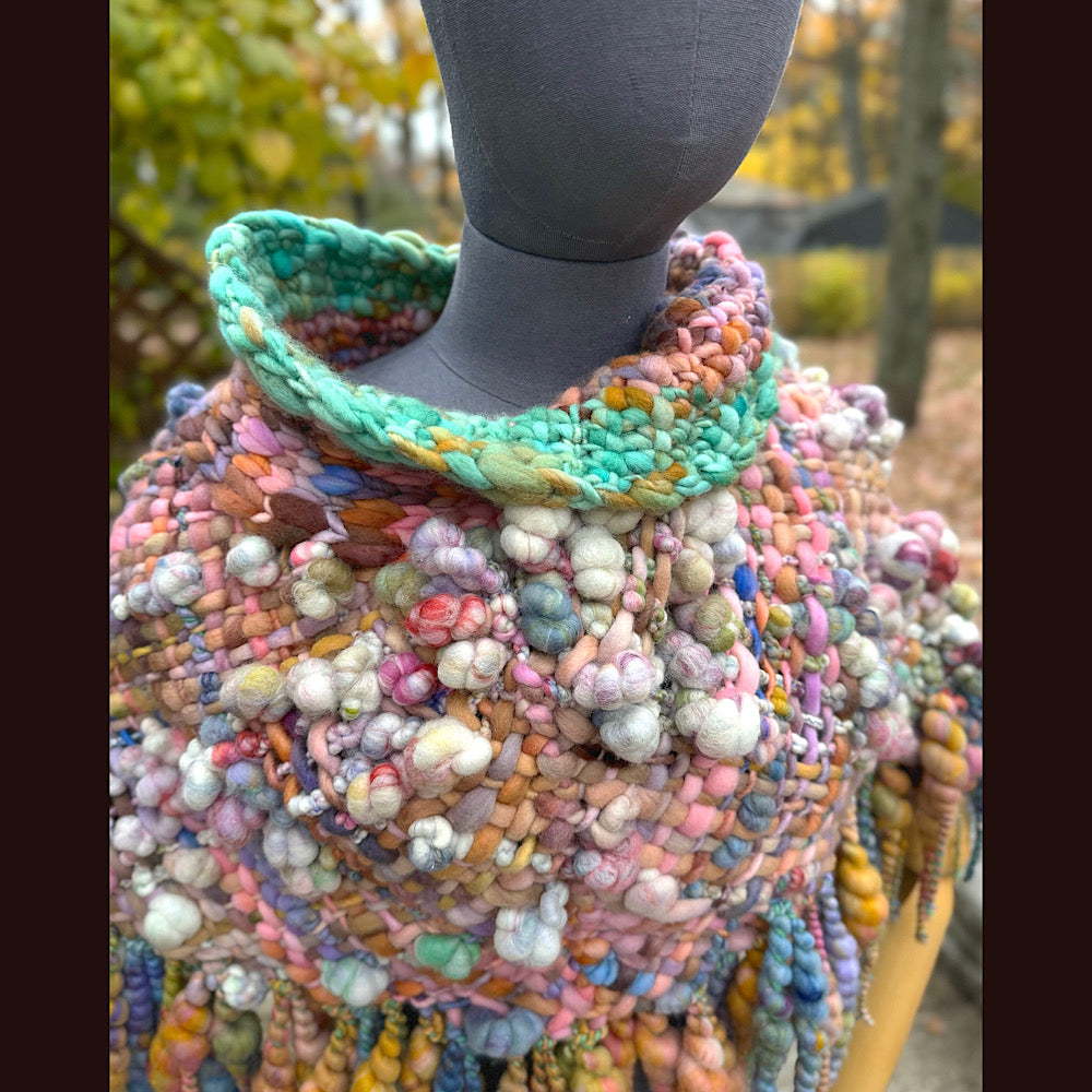 OOAK Hand woven wool handmade Scarf shawlette