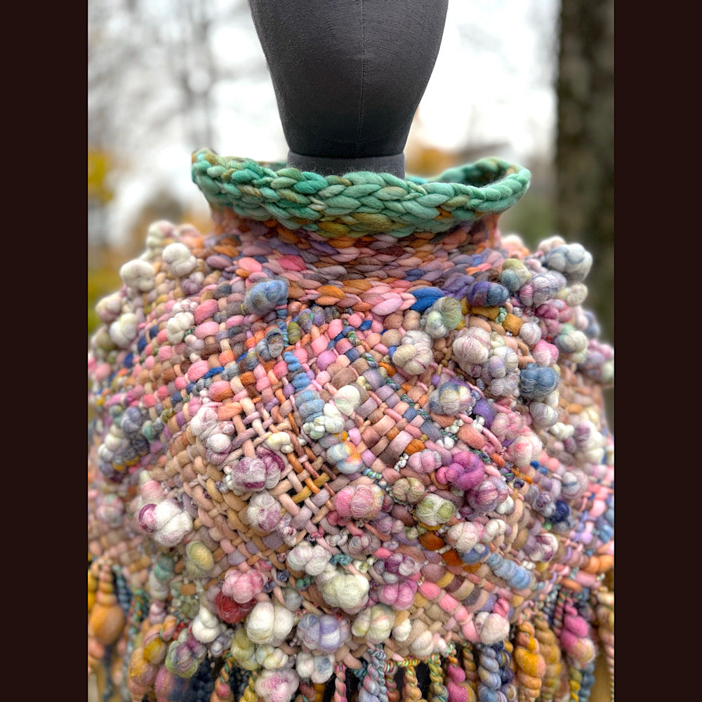 OOAK Hand woven wool handmade Scarf shawlette