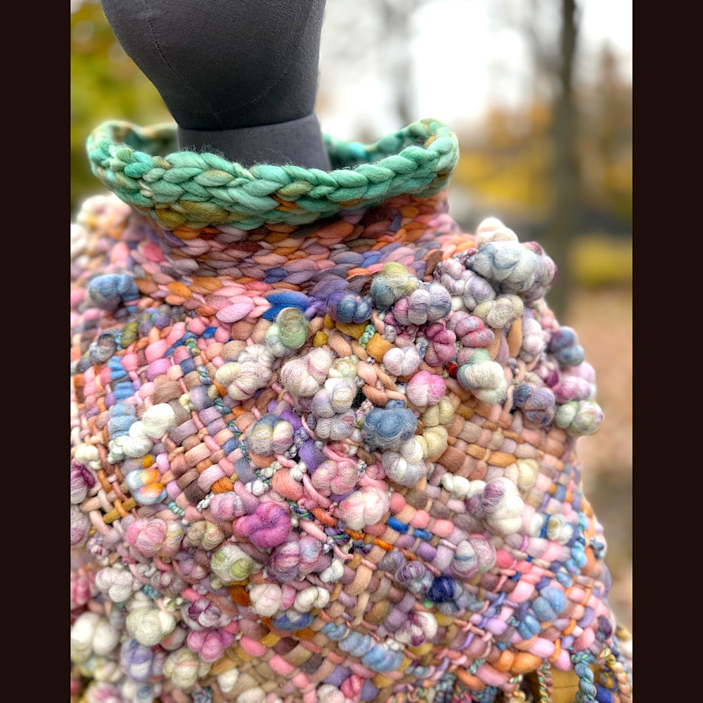 OOAK Hand woven wool handmade Scarf shawlette